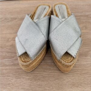 Stella McCartney Silver Espadrille Slides